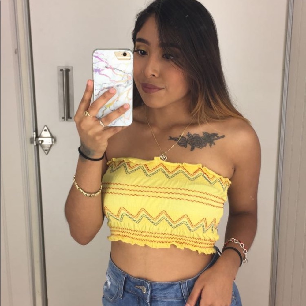 Yellow tube top